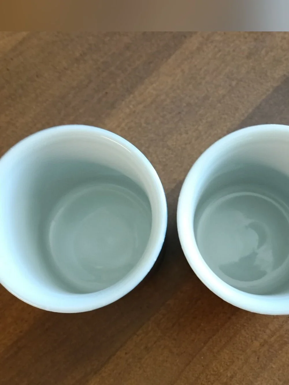 Vintage Set of Blue & White Speckled Glazed Ceramic Duck Coffee Cups